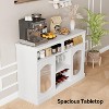 47" Kitchen Storage Cabinet,Farmhouse Buffet Sideboard with 2 Glass Doors&Adjustable Shelf for Kitchen, Dining Room - 4 of 4