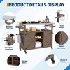 Outdoor Grill Cart with Storage Cabinet, Movable Outdoor Kitchen Island Prep Stand Station with Stainless Steel Tabletop - 3 of 4