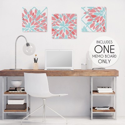 Emma Collection Multicolor Fabric Memo Board with Button Detail