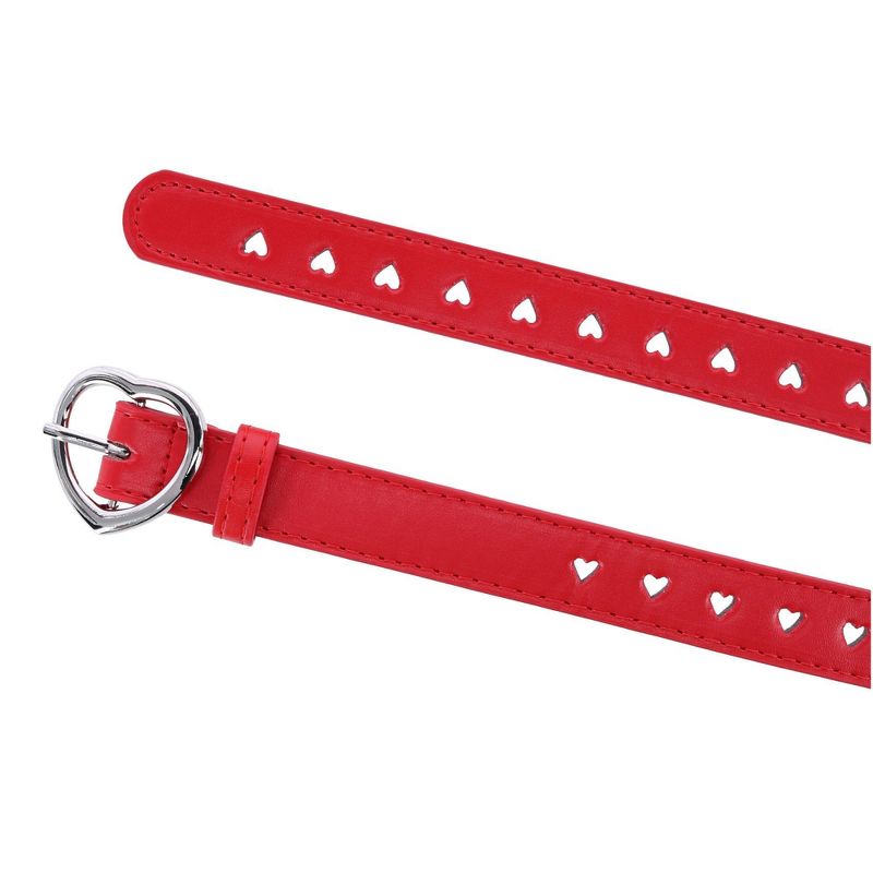 CTM Girls Love Heart Punched Hole Belt, 2 of 3