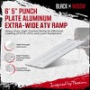Black Widow Extra Wide Punch Plate Aluminum Folding ATV Ramp, 1,500 Pound Capacity, 6’ 5”, Silver - Heavy Duty Truck Loading Ramp Accessories - 2 of 4