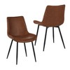 Homy Casa Upholstered Dining Chairs with Faux Leather Seats and Metal Legs, Set of 4, Brown - 4 of 4