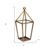 HomeRoots 24" Gold Geometric Metal Tabletop Lantern Candle Holder - 3 of 4