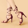 Allegra K Women's Solid Open Toe Lace Up Stiletto Sandals - 2 of 4