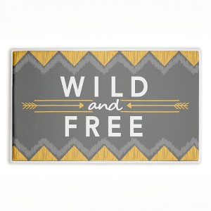 Stupell Industries Desert Boho Wild & Free Printed Plush Bath Mat And Bath Rug, Design By Alison Tauber, 18"X30" - 1 of 4