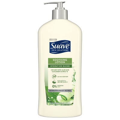 Suave Skin Solutions Body Lotion Soothing with Aloe, 18 oz