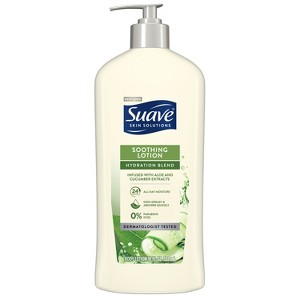Suave Skin Solutions Body Lotion Soothing with Aloe, 18 oz - 1 of 3