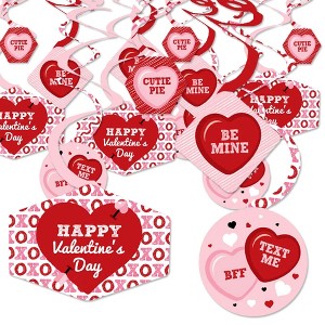 Big Dot of Happiness Conversation Hearts - Valentine's Day Party Hanging Decor - Party Decoration Swirls - Set of 40 - 1 of 4
