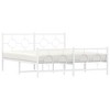 vidaXL White Metal Bed Frame-Industrial Double Bed with Headboard/Footboard - 4 of 4