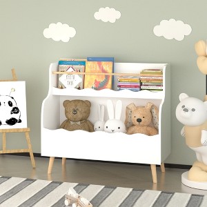 SeaCamel White Kids Book Organizer - Toy Storage Cabinet & Children Bookcase for Bedroom/Playroom - 1 of 4