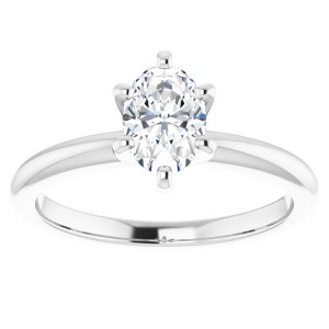 Pompeii3 1/2 Ct Oval Solitaire Diamond Engagement Ring Lab Created White or Yellow Gold - 1 of 4