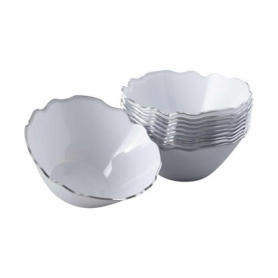 Silver Spoons Dip and Sauce Bowls, Heavy Duty Disposable Plates, 5” - (10 PC), Baroque Collection