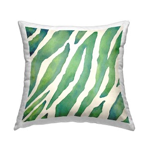 Stupell Industries Bold Green Zebra Pattern Indoor Decorative Throw Pillow, 18 x 18 - 1 of 3