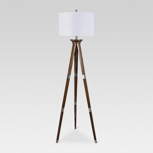 Wood Tripod Floor Lamp Nickel Includes, Target Tripod Floor Lamp With Drum Shade