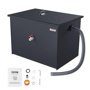 VEVOR Commercial Grease Trap, 30 LBS Grease Interceptor, Side Inlet Interceptor, Under Sink Carbon Steel Grease Trap, 10.8 GPM - 1 of 4