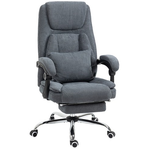 Reclining Office Chair Rolling Swivel Chair Footrest Linen-Feel Dark Grey,  1 Unit - Fry's Food Stores