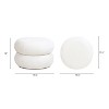 NicBex Nest 19.5" Low Round Upholstered Ottoman, White Fleeced Teddy for Living Room, Bedroom & Entryway - 2 of 4