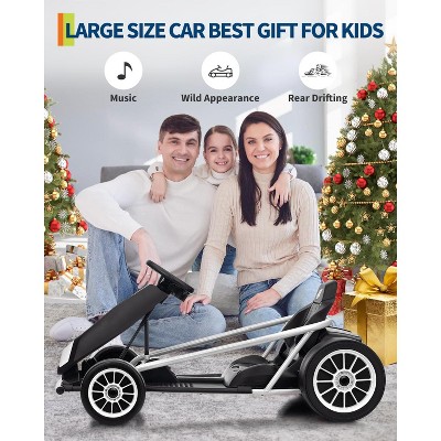 Kids Ride On Go Kart Toy,14.3" XL Seat,Full Metal FrameMax Load 155Lbs Racing for Kids 8-12 Years