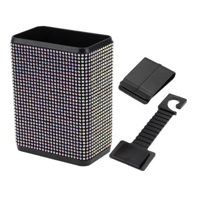 Unique Bargains Car Trash Can with Hook and Back Clip Hanging Plastic Trash Bin Multicolor 1 Pc