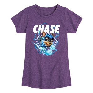 Girls' - Paw Patrol - Chase Lightning Fitted Short Sleeve Graphic T-Shirt - 1 of 4