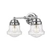 Vaughn 2-Light Matte Black Vanity Light with Opal Glass Shades - Dimmable, Damp Rated - 2 of 4
