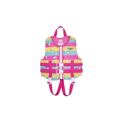 Speedo SMS Child PFD Kids' Life Jacket Vest - Pink/Yellow Sweet