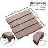 SEVOBAL Carpet Tiles 44 Pack 12"x12" Interlocking Waterproof Outdoor Flooring Easy Install for Balcony Poolside Garden, Brown, 24.96"*12.48"*17.93" - 3 of 4