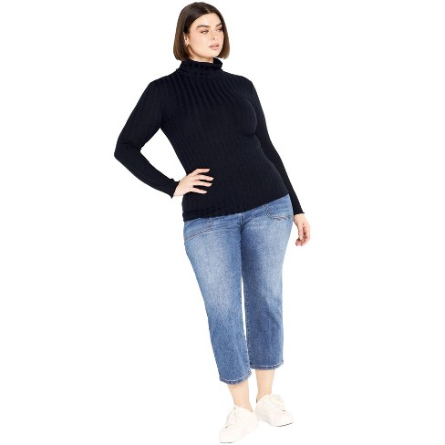 Avenue Women's Plus Size Evie Roll Neck Top - image 1 of 4