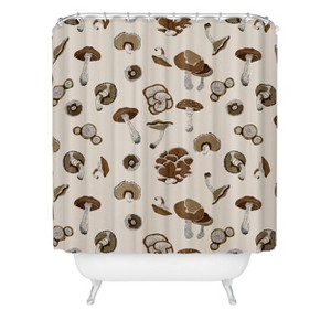 Wild Forest Mushrooms Shower Curtain - Deny Designs: Polyester, Machine Washable, Non-Woven Fabric, Ring Top - 1 of 2