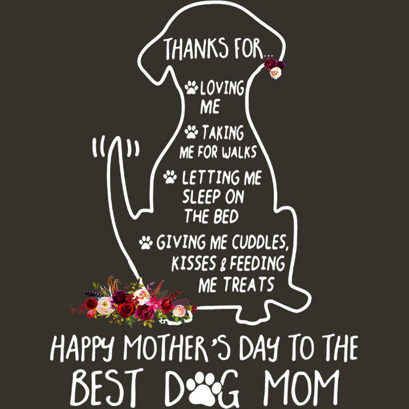 Junior's Design By Humans Happy Mothers Day Best Dog Mom Thanks By MiuMiuShop T-Shirt, 2 of 3