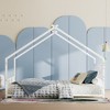 KTMBDW Wood House Bed with Colorful Lights, Floor Bed with Wood Slats,No Box Spring Needed - 2 of 4