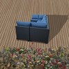 Chic Crate-7-Piece Outdoor PE Rattan Convertible Sofa Set - Black Frame & Ocean Blue Cushions, Waterproof Patio Furniture with Coffee Table - 2 of 4