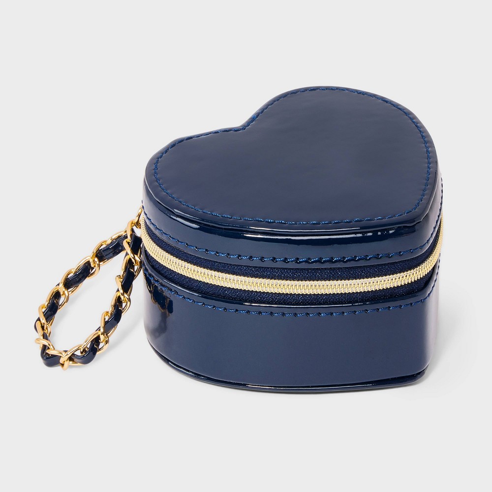 Heart Travel Jewelry Organizer - A New Day™ Navy Blue: Polyester Storage Box, Adult Use, Compact Design