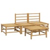 vidaXL 4-Piece Bamboo Outdoor Lounge Set in Light Gray, Comes with Comfortable Cushions, a Sturdy Table and is Ideal for Your Patio or Garden - 4 of 4