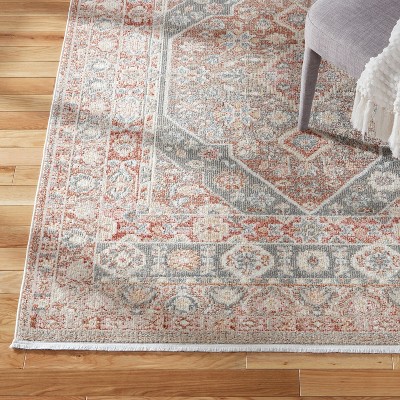 Rein Gray and Brown Synthetic Medallion Washable Area Rug, 8' x 10'