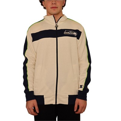 STARTER Mens Seattle Seahawks Sweatshirt, Off-White, Large