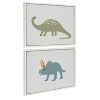 Kate and Laurel Sylvie 1013 Brontosaurus and 1013 Triceratops Framed Canvas Art Set by Teju Reval of SnazzyHues - 2 of 4