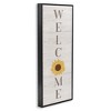 Stupell Industries Vertical Welcome Sign Rustic Sunflower Grain Pattern Framed Giclee Art, Black, 10" x 24" - 2 of 4