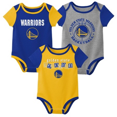NBA Golden State Warriors Baby Boys' 3pk Bodysuit - 6-9M