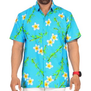 HAPPY BAY Men's Hawaiian Shirts Short Sleeve Button Down Shirt Floral Shirt Men Boho Holiday Casual Summer Beach Shirts for Men Funny - 1 of 4