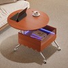 TIRAMISUBEST Round Lift-Top Coffee Table with Wheels, Metal Frame and Multi-Color Lighting, Modern Center Table Cocktail Table for Living Room - 4 of 4