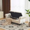 51.25'' Rectangular Ottoman Storage Bench With 1 Pillow,Upholstered Storage Benches,Benches With Storage For Bedroom-Cuddlewood - 2 of 4