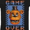 Five Nights At Freddy's Freddy Head Game Over Text Boy's Black T-shirt - 2 of 3