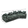 NicBex Modular Sectional Sofa,U-Shaped Chenille Couch with 5 Pillows for Living Room,Apartment,Office,No Assembly Require,Green - 3 of 4