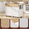 LOVSON 55.5''Recessed Kitchen Island with Power Outlet, Spice Rack, and Dual Folding Shelves Kitchen Storage Cart for Kitchen,Dining Room,White - 4 of 4