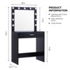 FONTOI Vanity Desk with Mirror & Tri-color Switching, Dressing Table for Bedroom, Black, 27.7"*15.7"*54.3" - 3 of 4