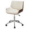 NicBex Mid-Century Modern 360° Swivel Office Chair,Height Adjustable Executive Chairs Ecru&Walnut Accent Chairs for Office,Study,Vanity&Living Room - 3 of 4