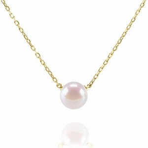 Attop Handpicked Freshwater Cultured Single Pearl Necklace Pendant Gold Necklaces - 1 of 4