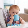 PopYum Silicone Training Cup 2-Pack for Baby and Toddler, handles, BPA Free, self feeding training, tumbler (sky blue and mint green) - 2 of 4
