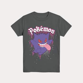 Boys' Pokemon Gengar Short Sleeve Graphic T-Shirt - Charcoal Gray